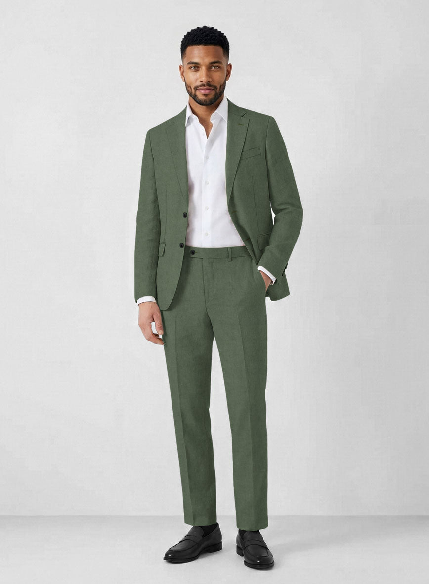 Solbiati Art Du Lin Sage Green Linen Suit - StudioSuits