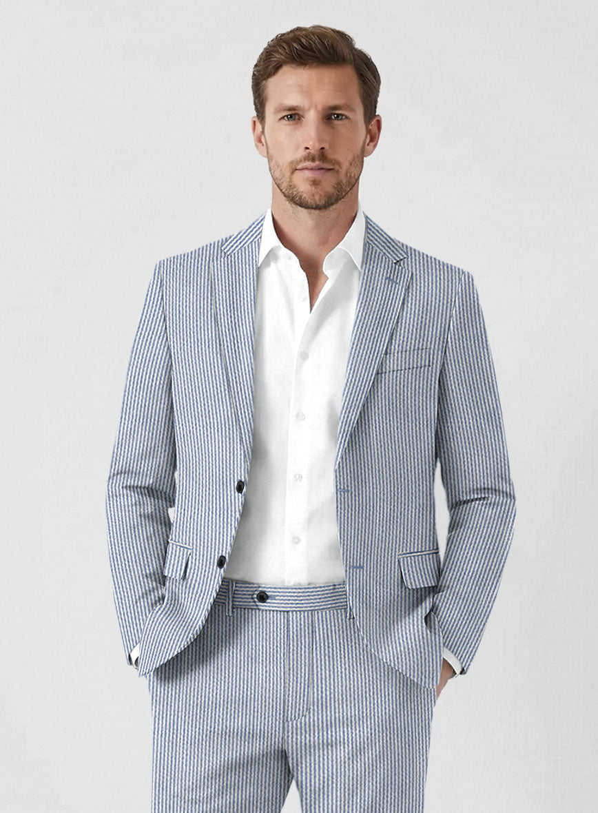 Solbiati Light Blue Seersucker Suit - StudioSuits