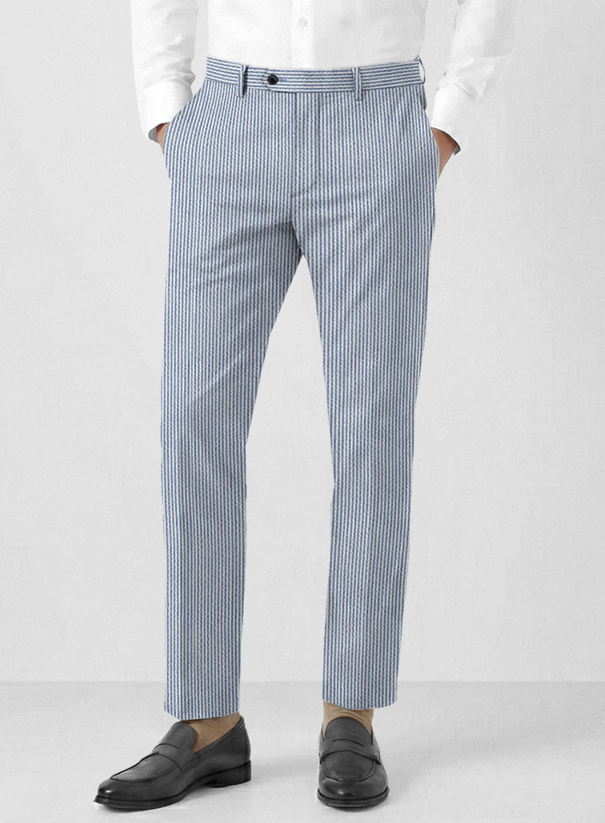 Solbiati Light Blue Seersucker Pants – StudioSuits