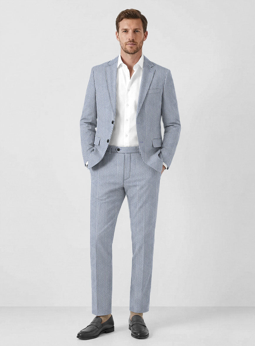 Solbiati Light Blue Seersucker Suit - StudioSuits