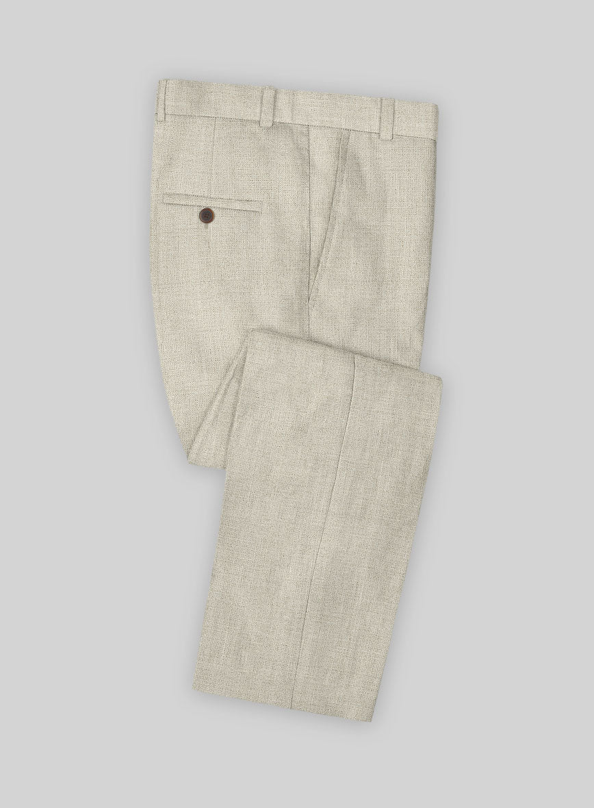 Solbiati Stone Beige Linen Pants - StudioSuits