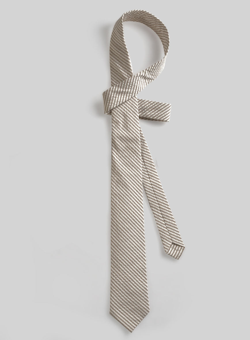 Tan Seersucker Tie - StudioSuits