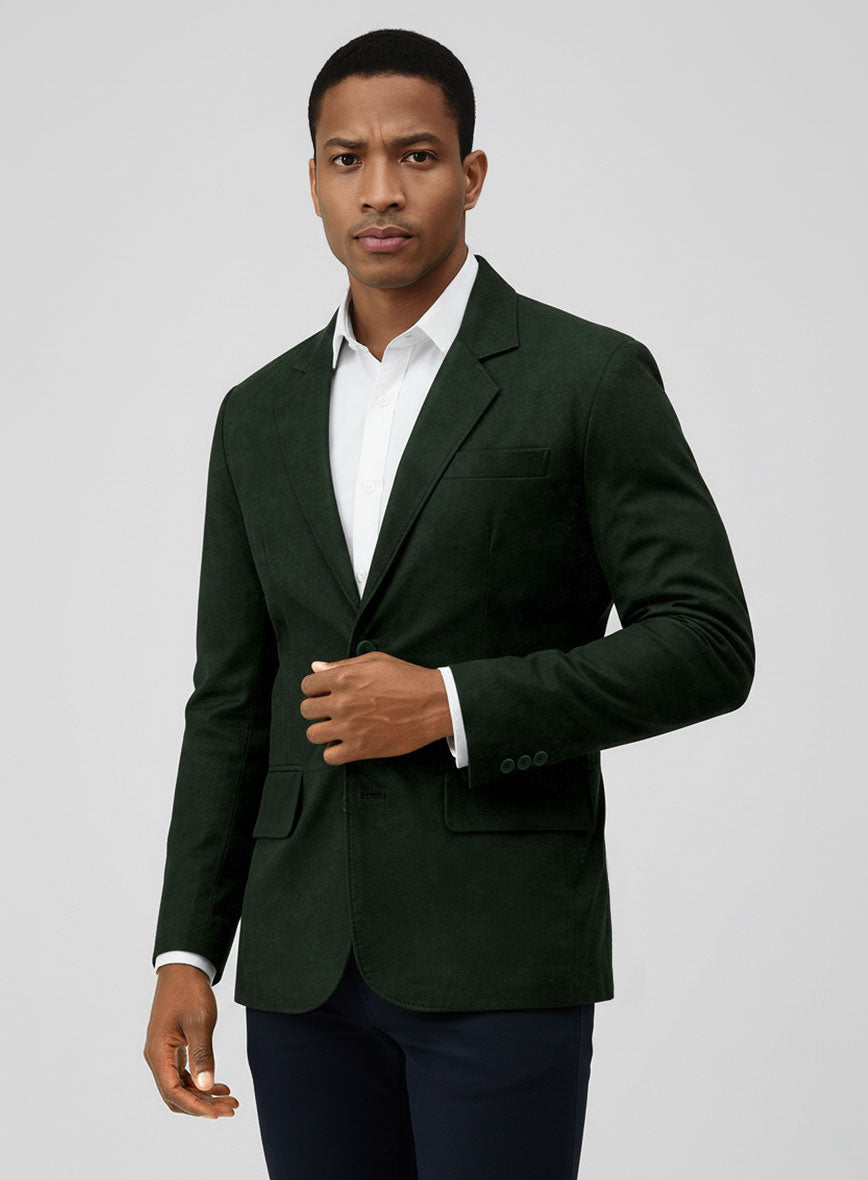 Timber Green Suede Leather Blazer - StudioSuits
