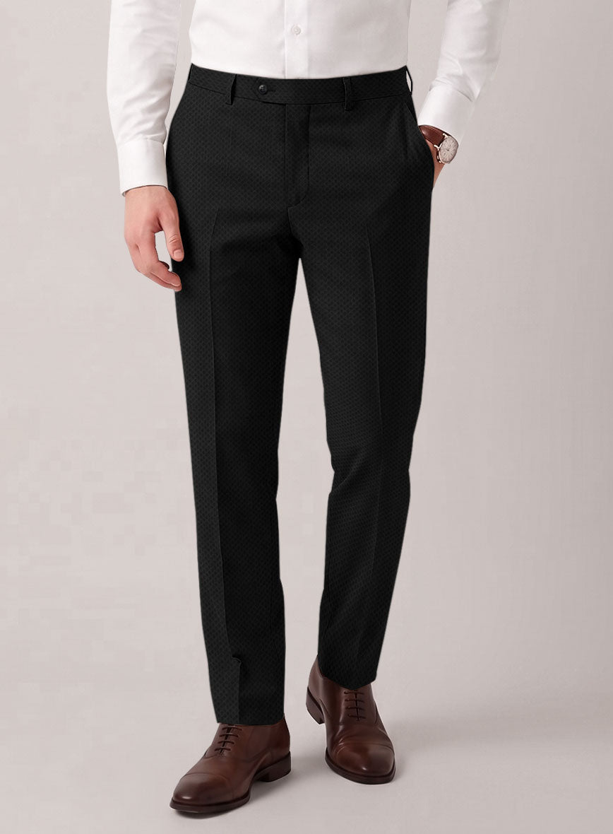 VBC Perennial Black Diamond Weave Wool Pants - StudioSuits
