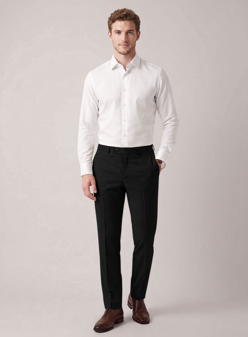 VBC Perennial Black Diamond Weave Wool Pants - StudioSuits