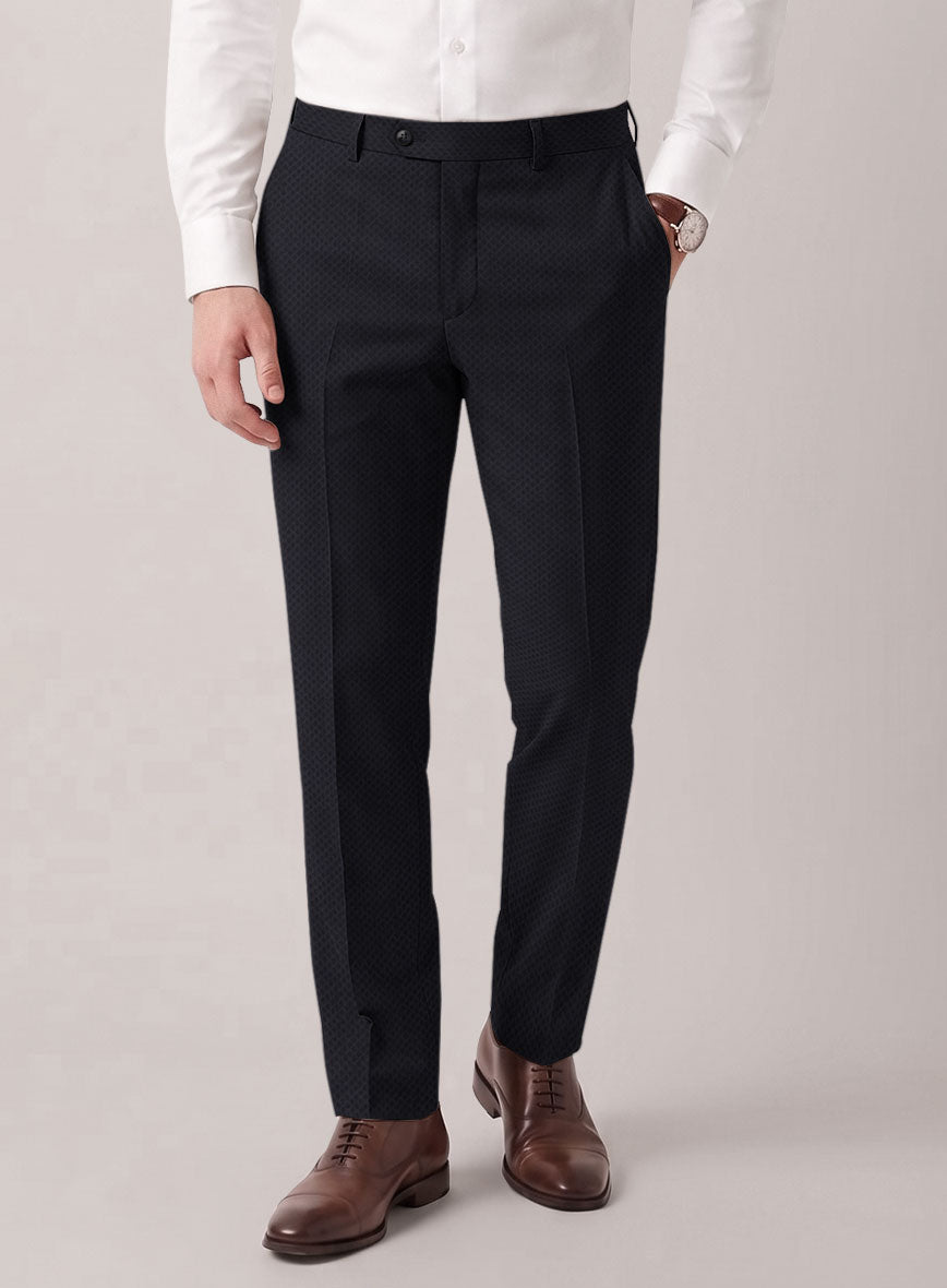 VBC Perennial Blue Diamond Weave Wool Pants - StudioSuits