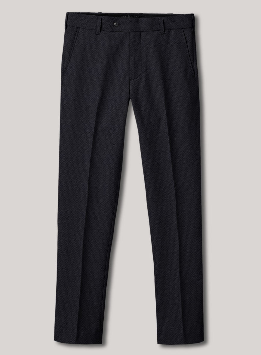 VBC Perennial Blue Diamond Weave Wool Pants - StudioSuits