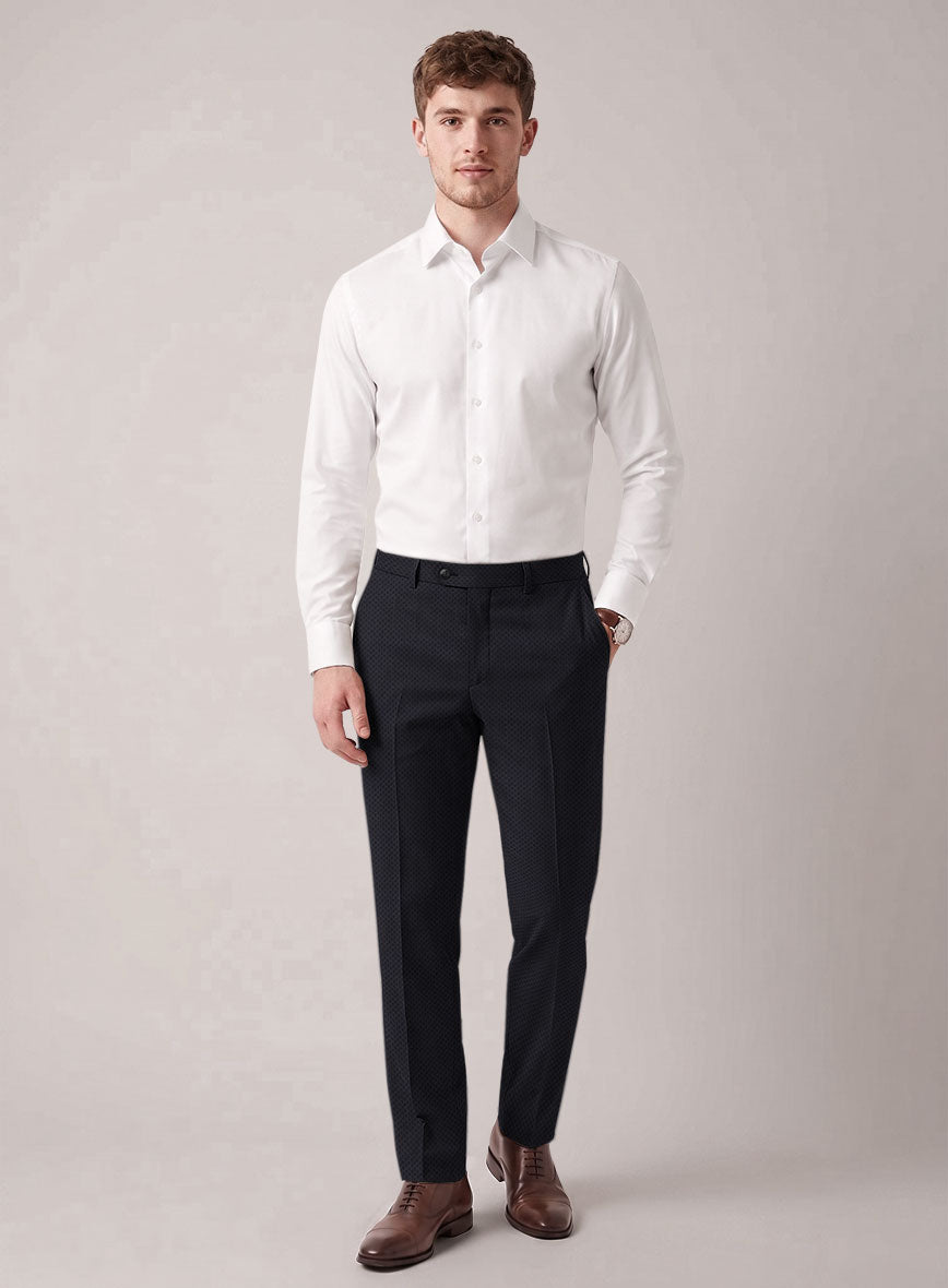 VBC Perennial Blue Diamond Weave Wool Pants - StudioSuits