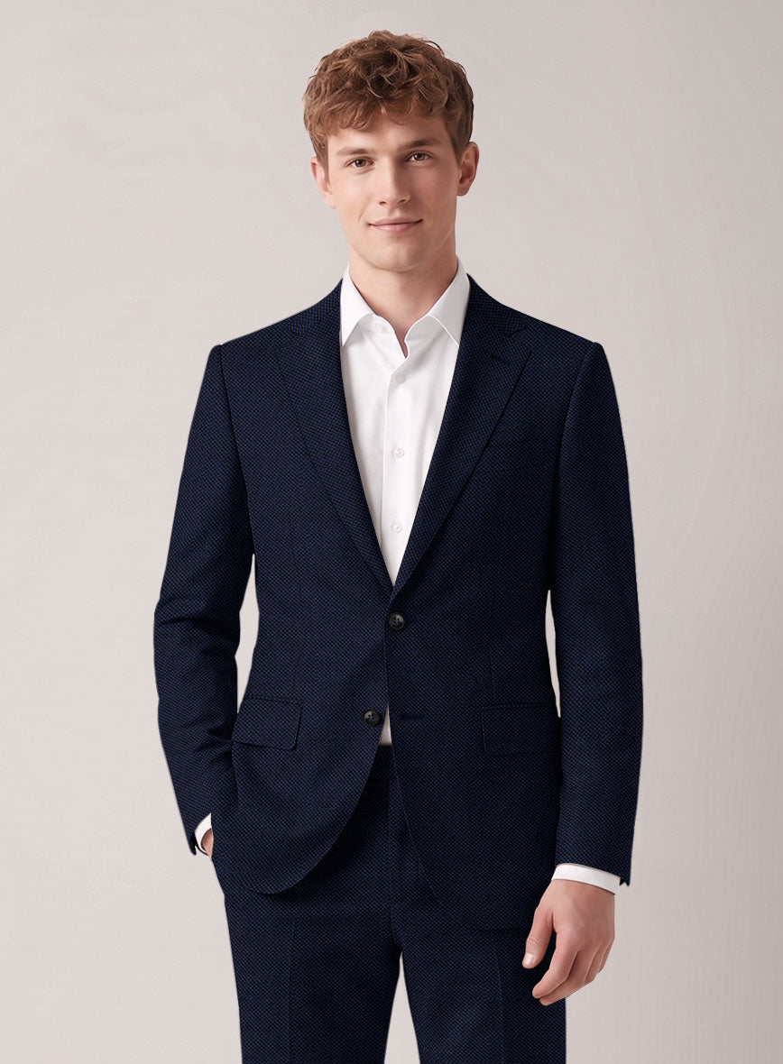 VBC Perennial Ciel Blue Birdseye Wool Jacket - StudioSuits