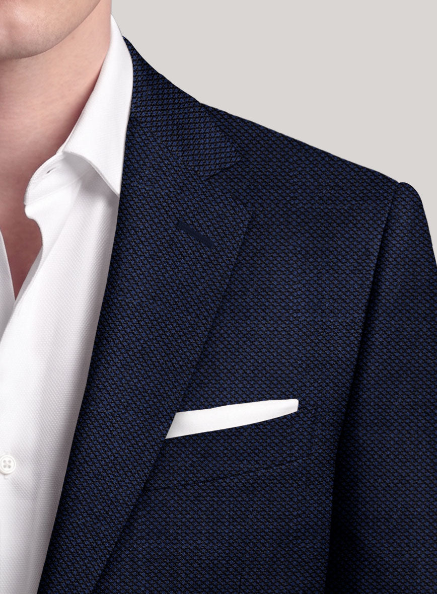 VBC Perennial Ciel Blue Birdseye Wool Jacket - StudioSuits