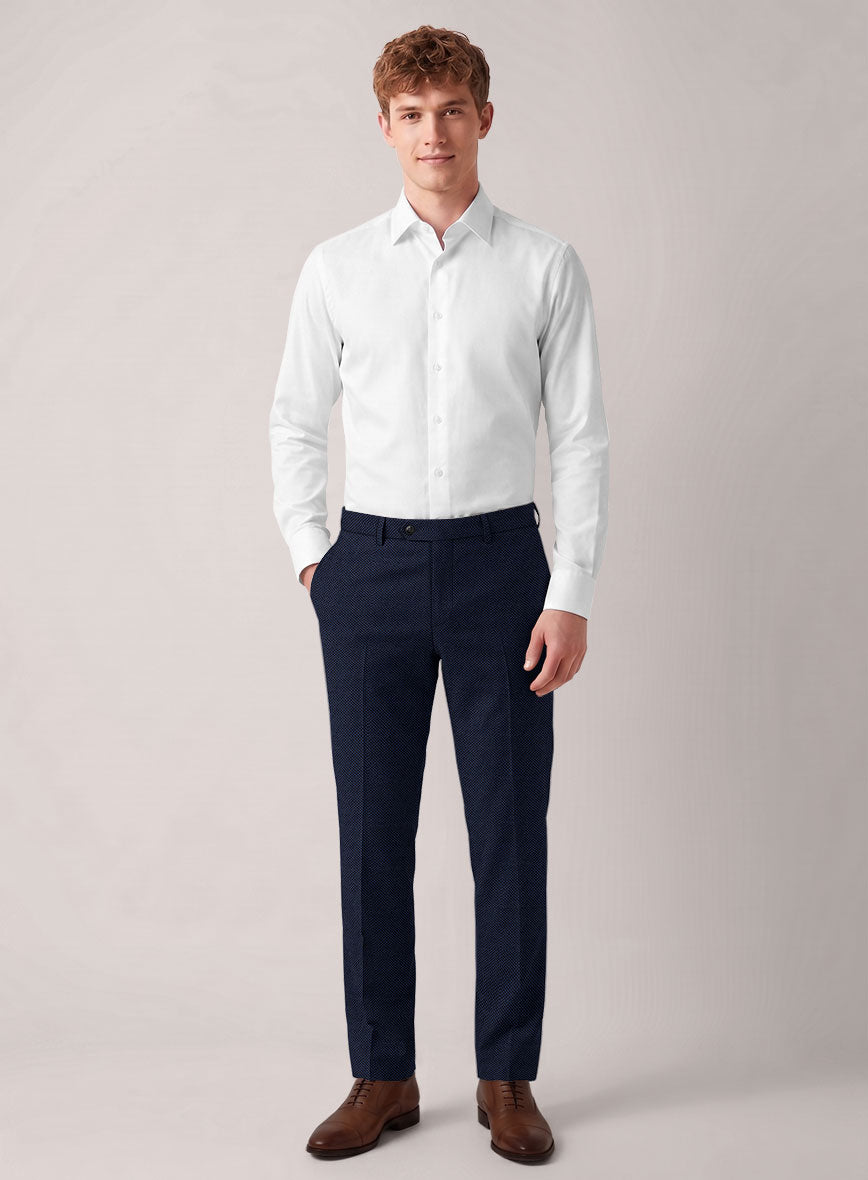 VBC Perennial Ciel Blue Birdseye Wool Pants - StudioSuits