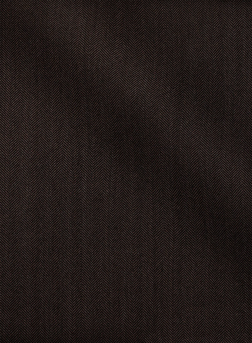 VBC Perennial Coffee Brown Herringbone Wool Jacket - StudioSuits