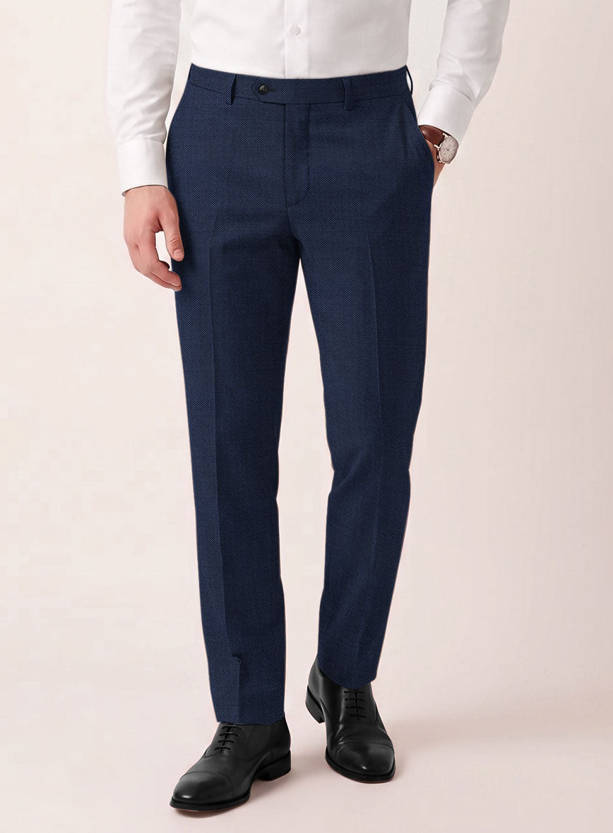 VBC Perennial Como Blue Wool Pants - StudioSuits