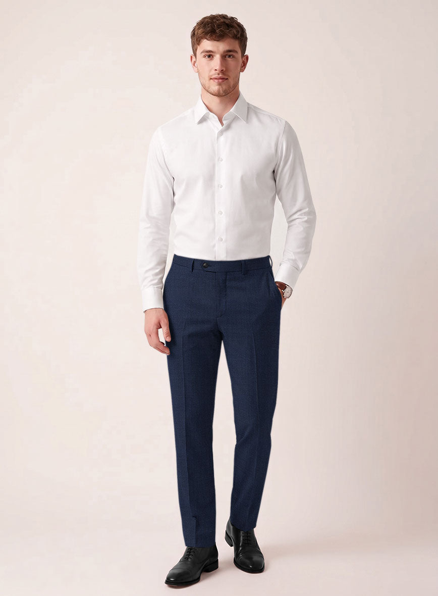 VBC Perennial Como Blue Wool Pants - StudioSuits