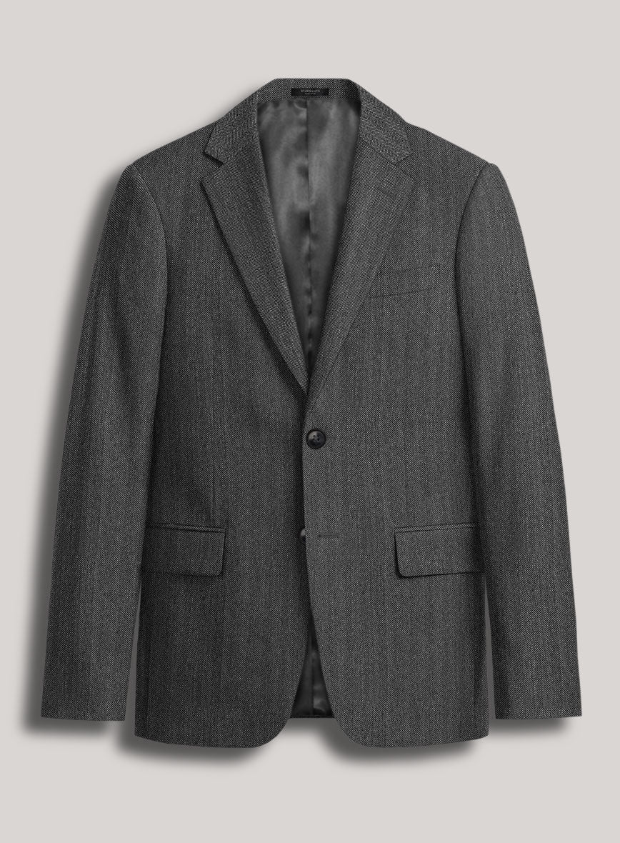 VBC Perennial Iridium Gray Herringbone Wool Suit - StudioSuits