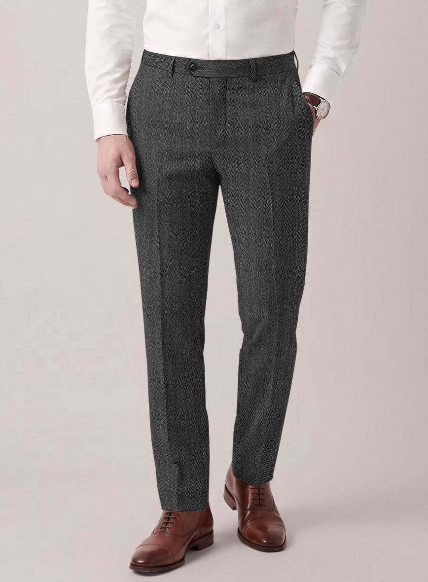 VBC Perennial Iridium Gray Herringbone Wool Suit - StudioSuits