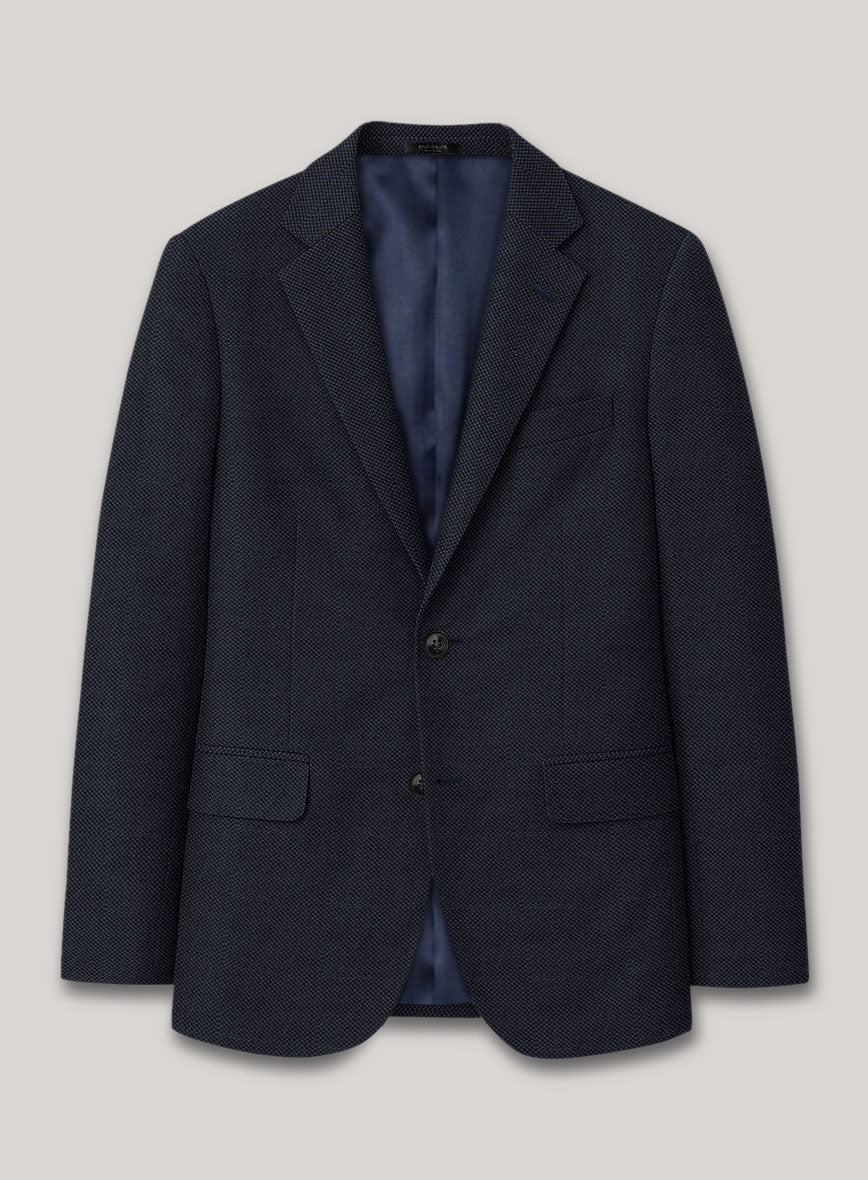 VBC Perennial Marine Shadow Birdseye Wool Jacket - StudioSuits