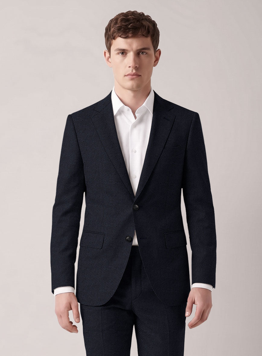 VBC Perennial Marine Shadow Birdseye Wool Jacket - StudioSuits