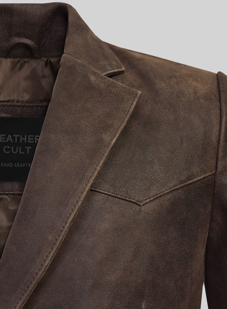Western Leather Blazer - StudioSuits