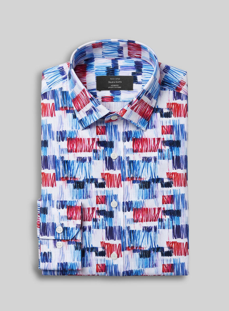Abstract Muse Feather Cotton Shirt - StudioSuits