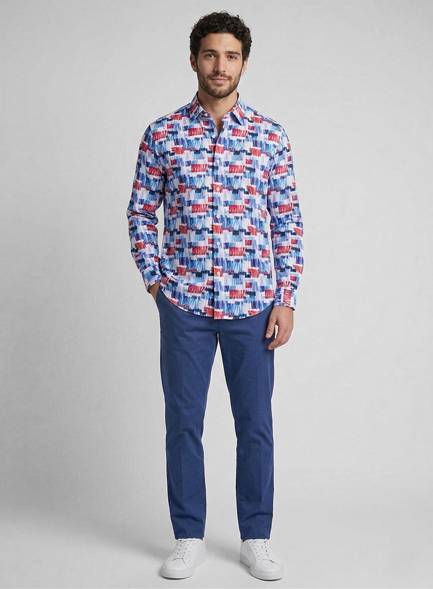 Abstract Muse Feather Cotton Shirt - StudioSuits