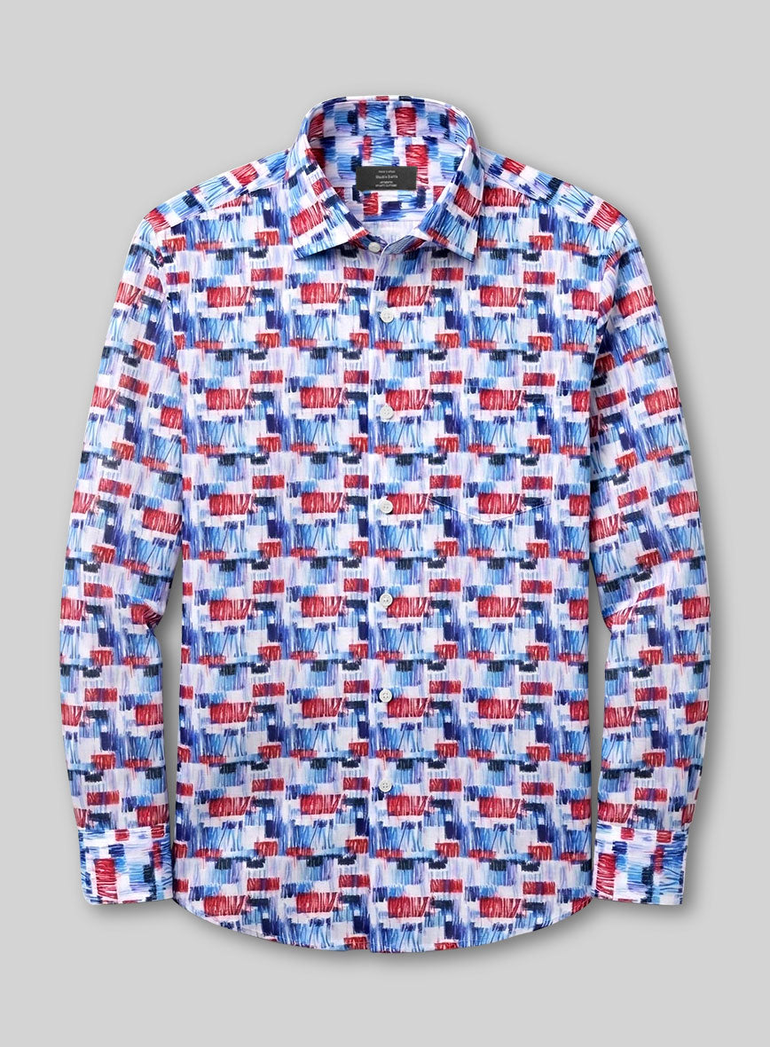 Abstract Muse Feather Cotton Shirt - StudioSuits