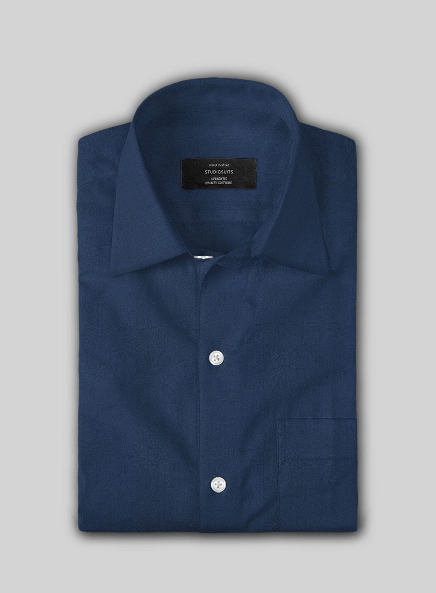 Air Blue Stretch Poplene Shirt - StudioSuits