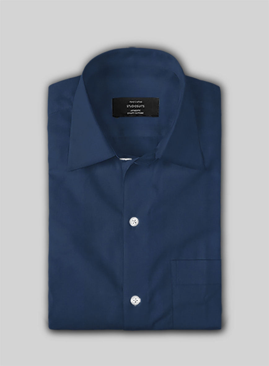 Air Blue Stretch Poplene Shirt - StudioSuits