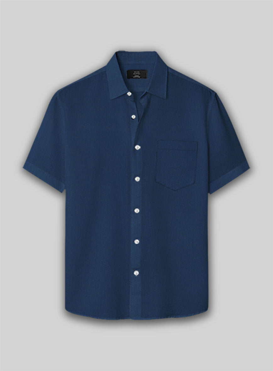 Air Blue Stretch Poplene Shirt - StudioSuits