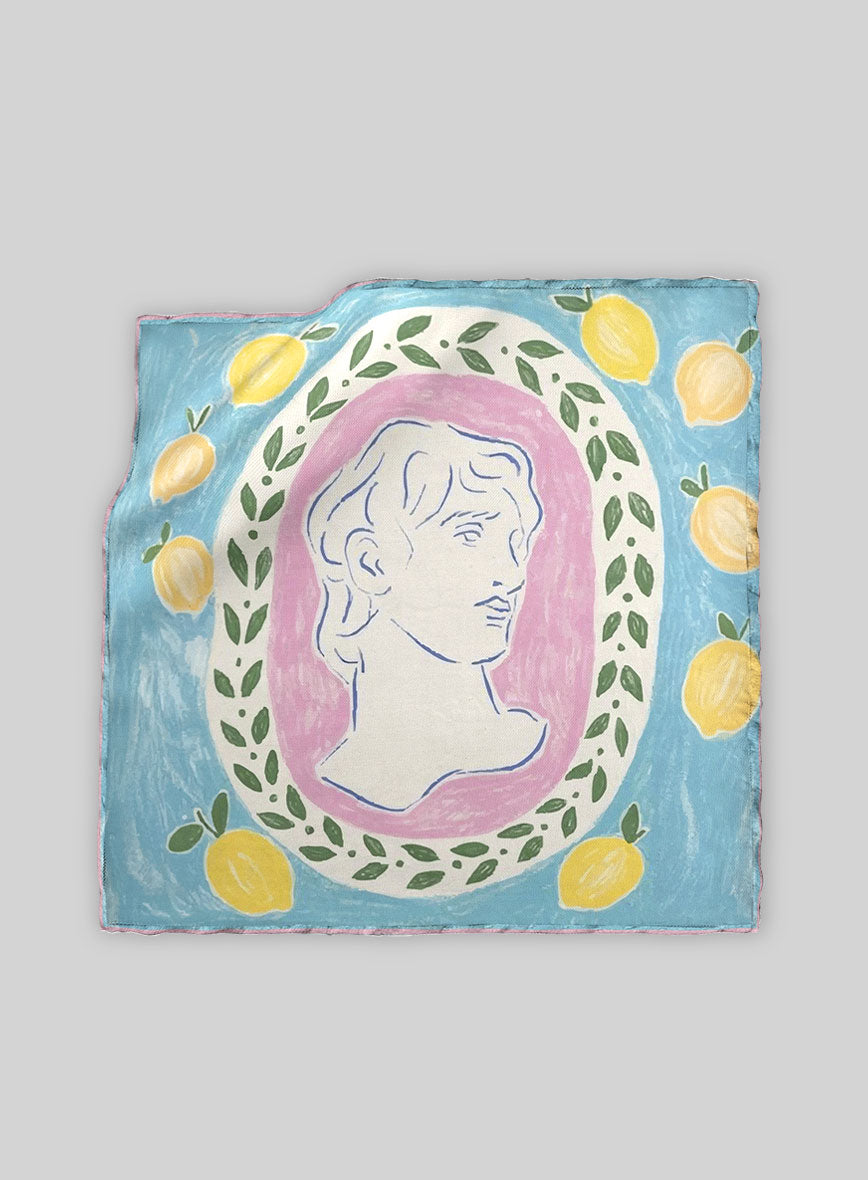 Amalfi Portrait Silk Pocket Square - StudioSuits
