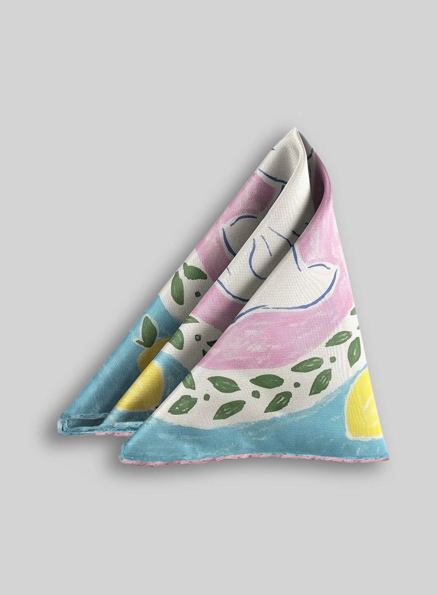 Amalfi Portrait Silk Pocket Square - StudioSuits