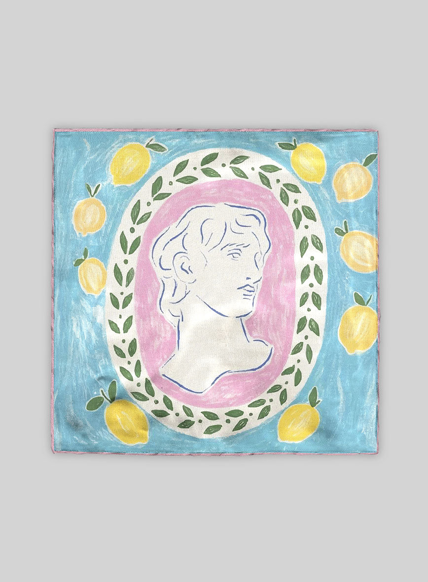 Amalfi Portrait Silk Pocket Square - StudioSuits