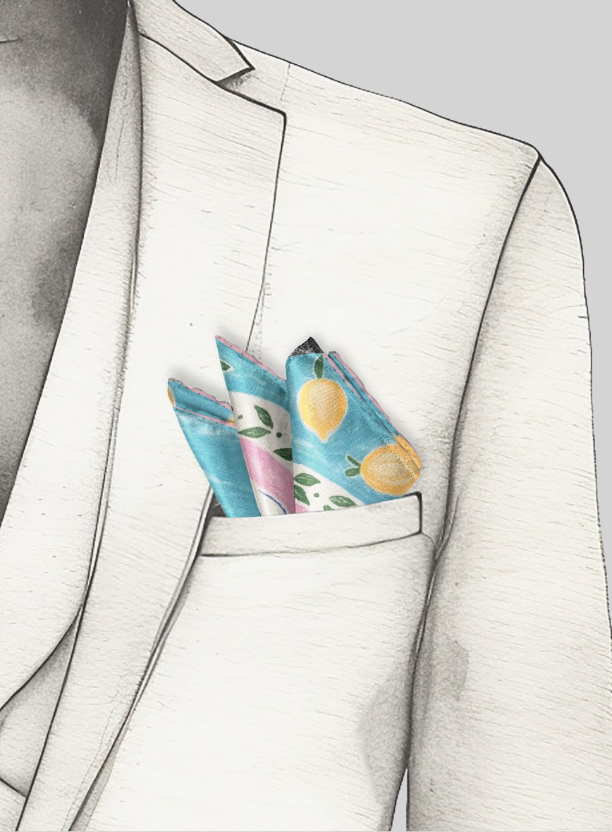 Amalfi Portrait Silk Pocket Square - StudioSuits