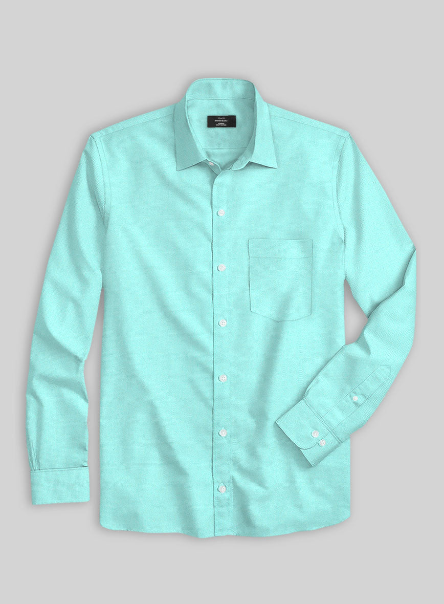 Aqua Blue Stretch Poplene Shirt - StudioSuits