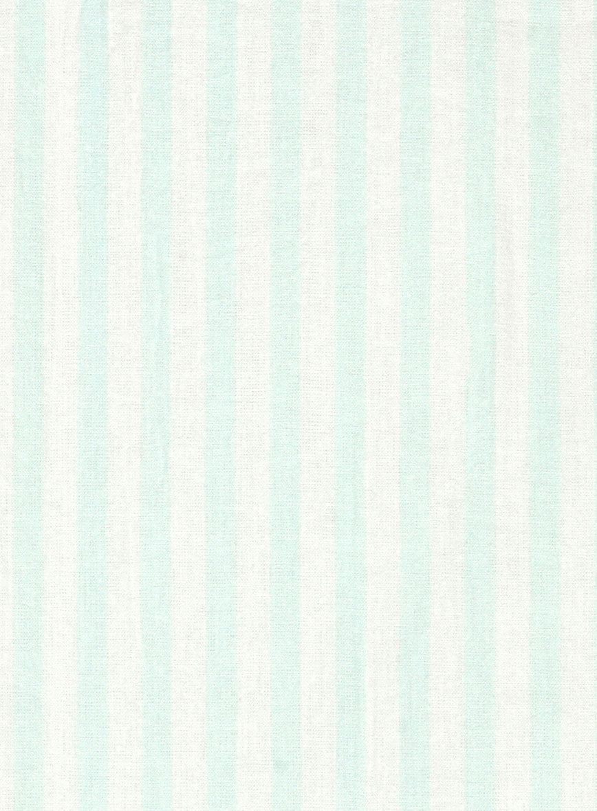 Aqua Shore Stripe Cotton Shirt - StudioSuits