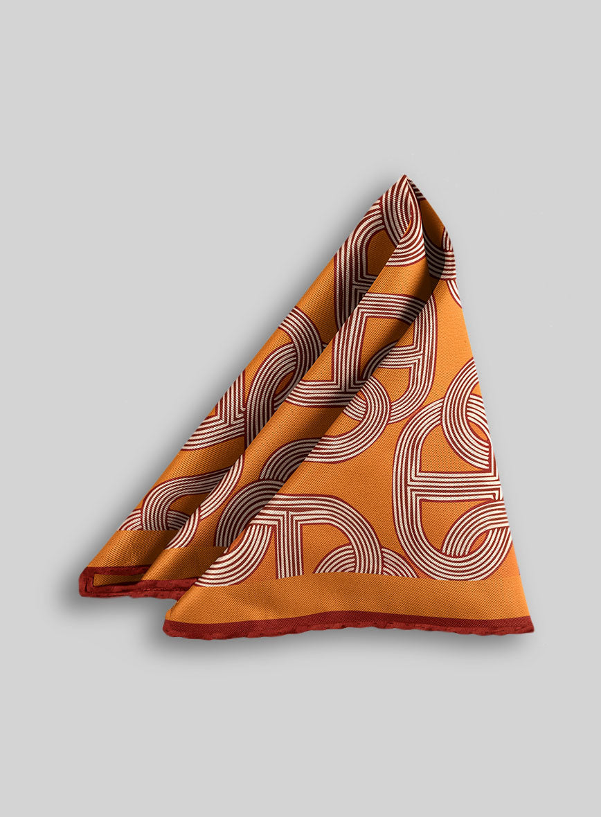 Arc Chain Silk Pocket Square - StudioSuits