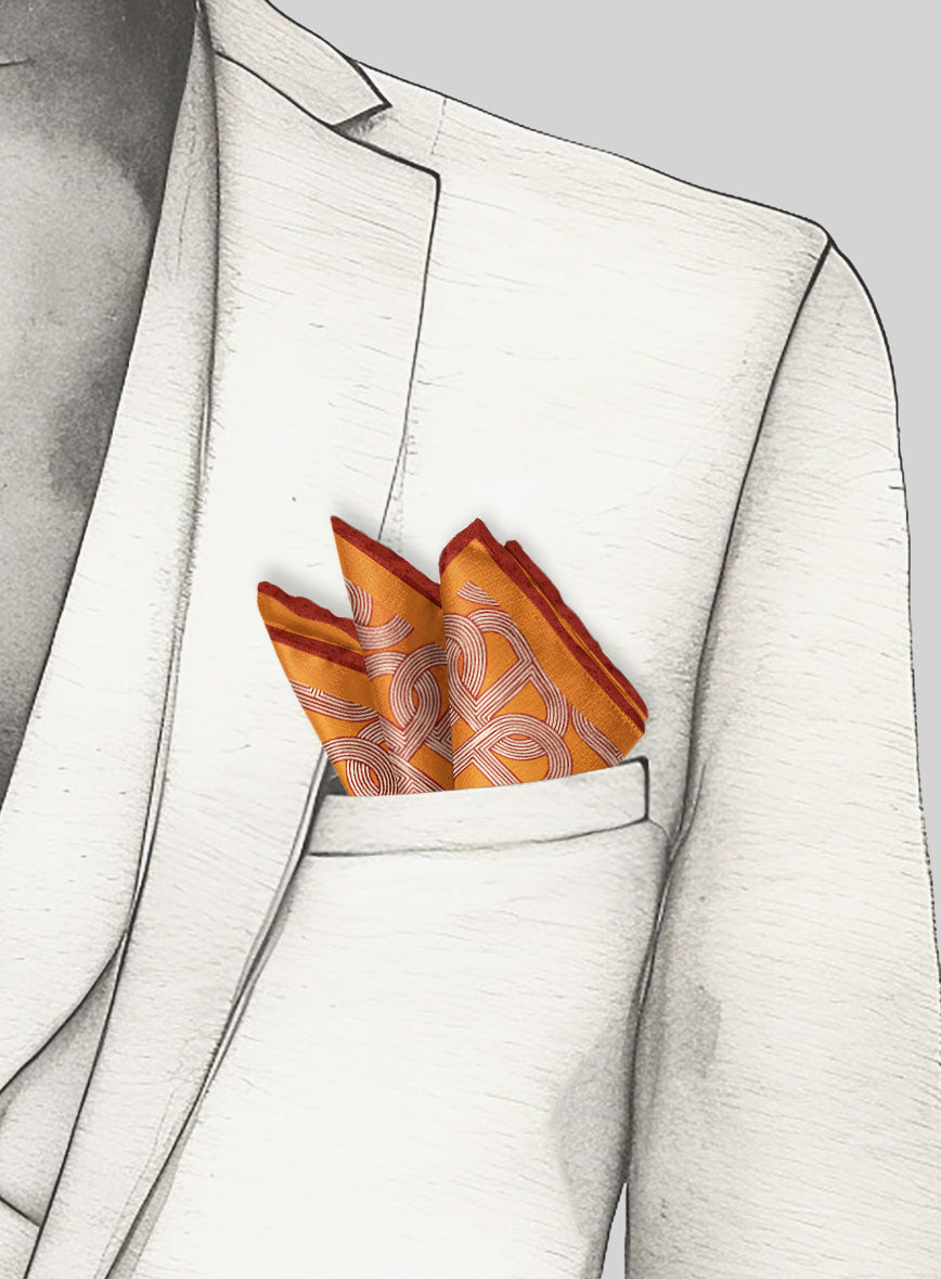 Arc Chain Silk Pocket Square - StudioSuits