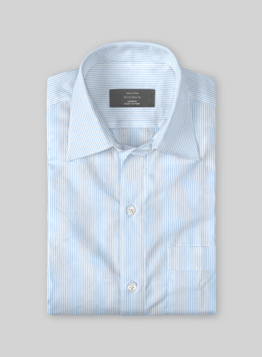 Arctic Pinstripe Classic Cotton Shirt - StudioSuits