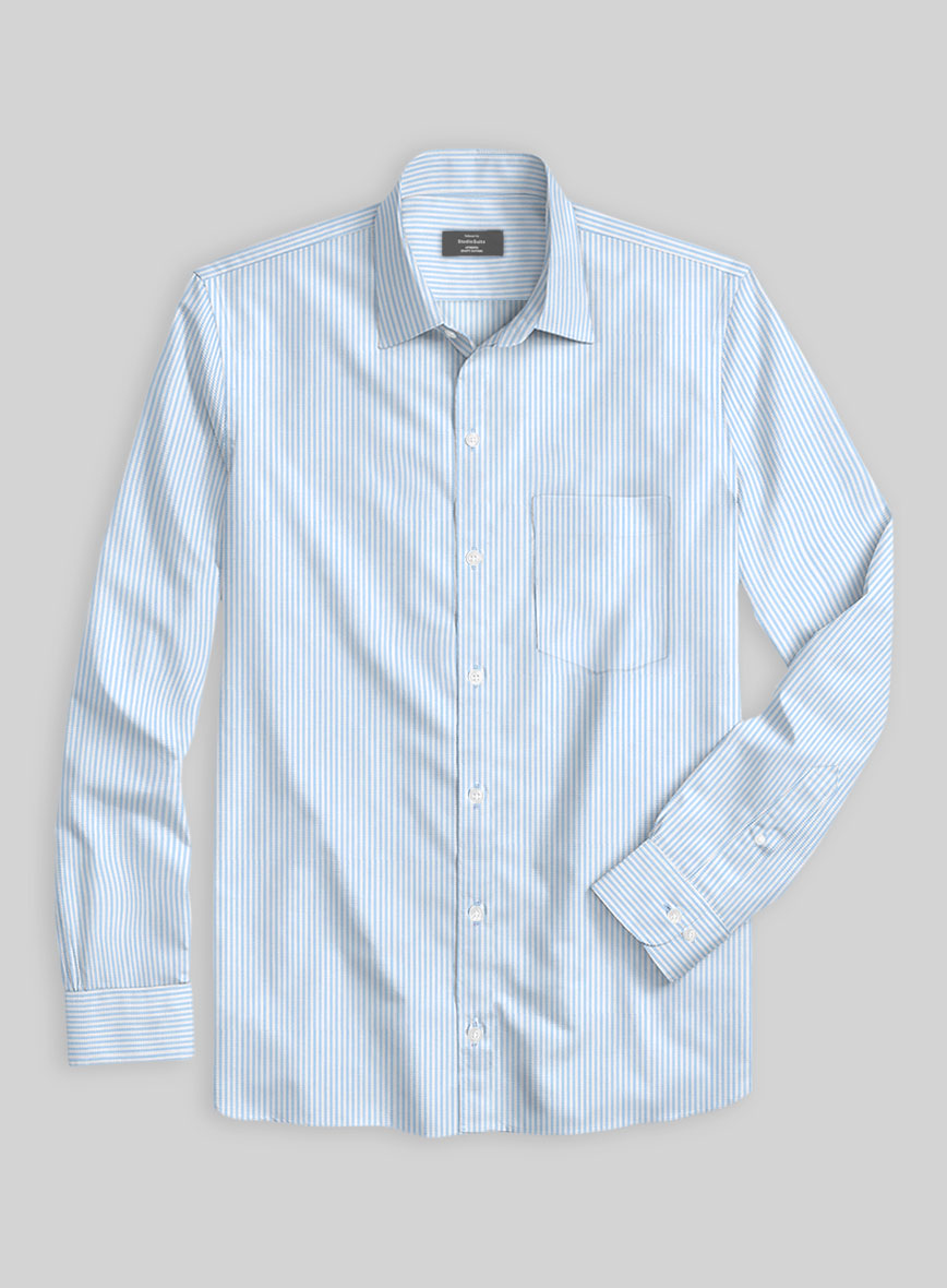 Arctic Pinstripe Classic Cotton Shirt - StudioSuits