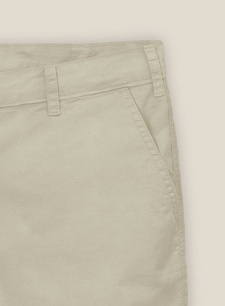 Army Khaki Stretch chino Shorts - StudioSuits