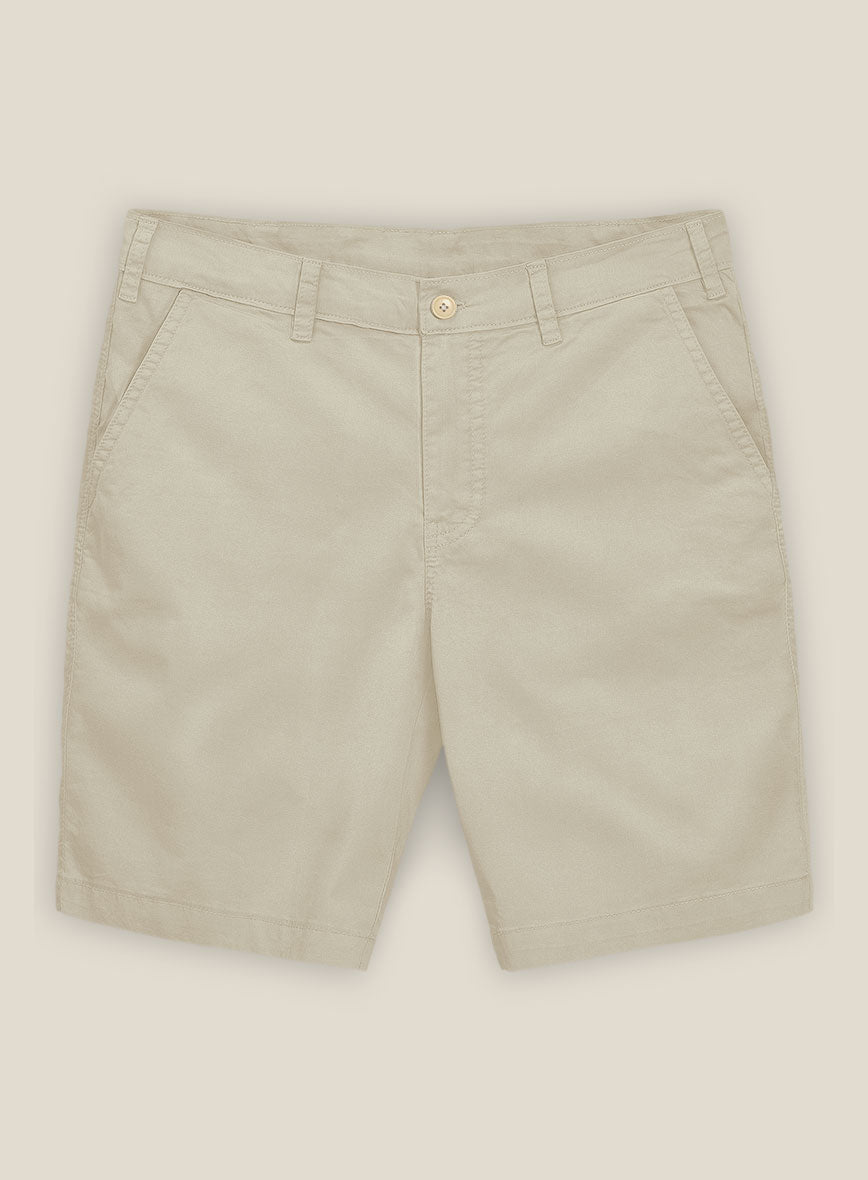 Army Khaki Stretch chino Shorts - StudioSuits
