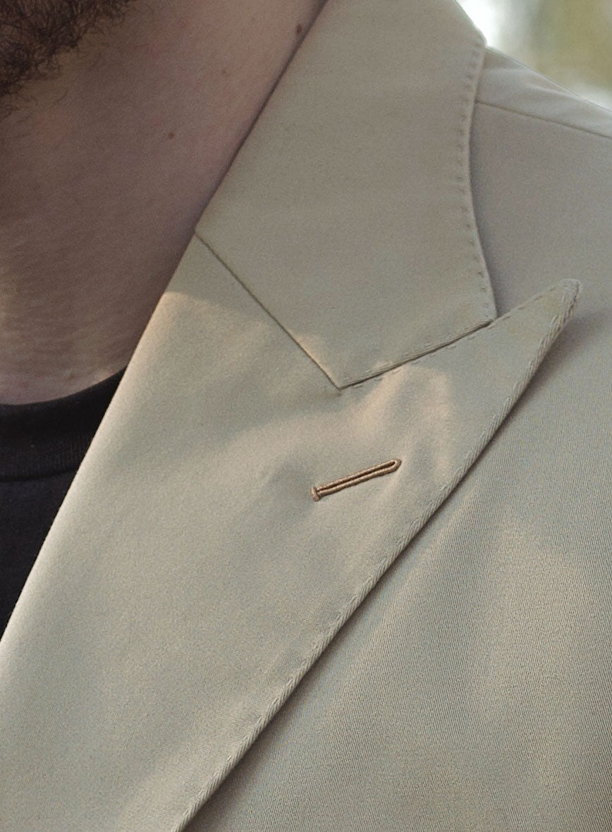 Army Khaki Stretch Chino Suit - II - StudioSuits