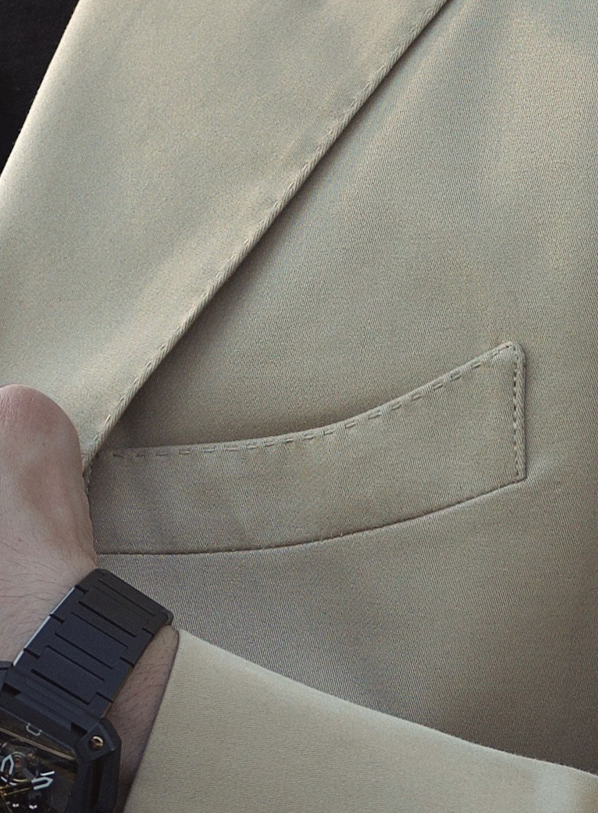 Army Khaki Stretch Chino Suit - II - StudioSuits