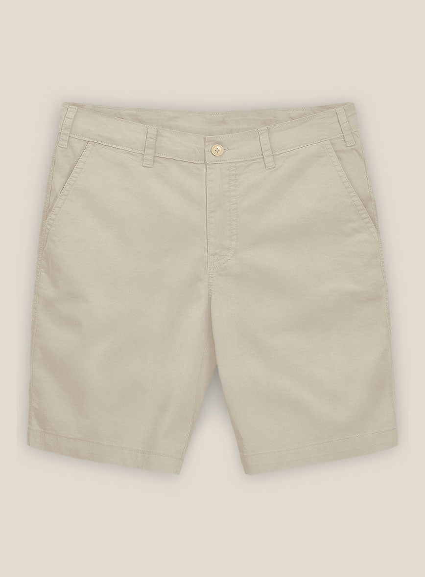 Army Khaki Stretch chino Shorts - StudioSuits