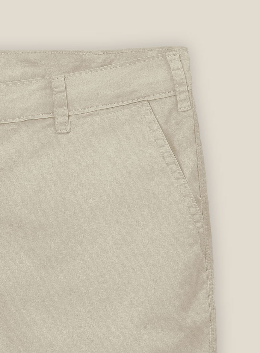Army Khaki Stretch chino Shorts - StudioSuits