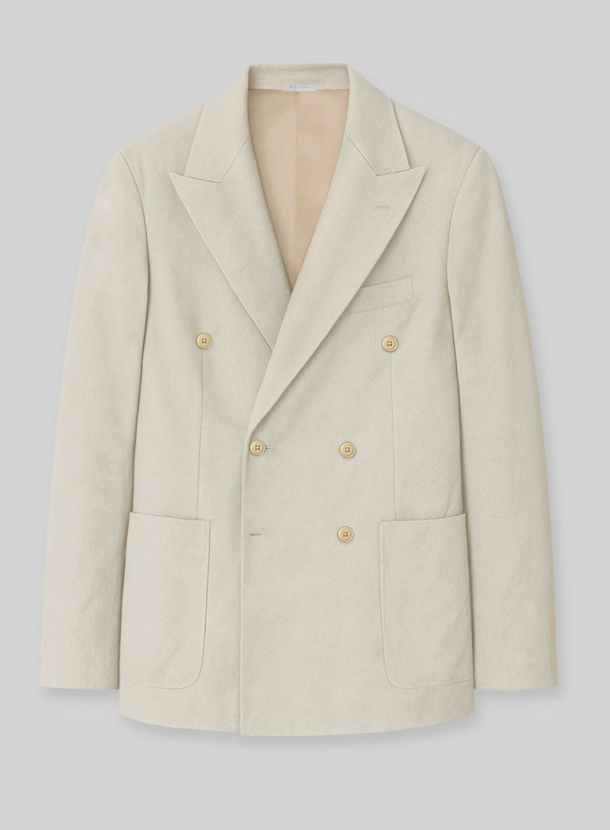 Army Khaki Stretch Chino Double Breasted Jacket