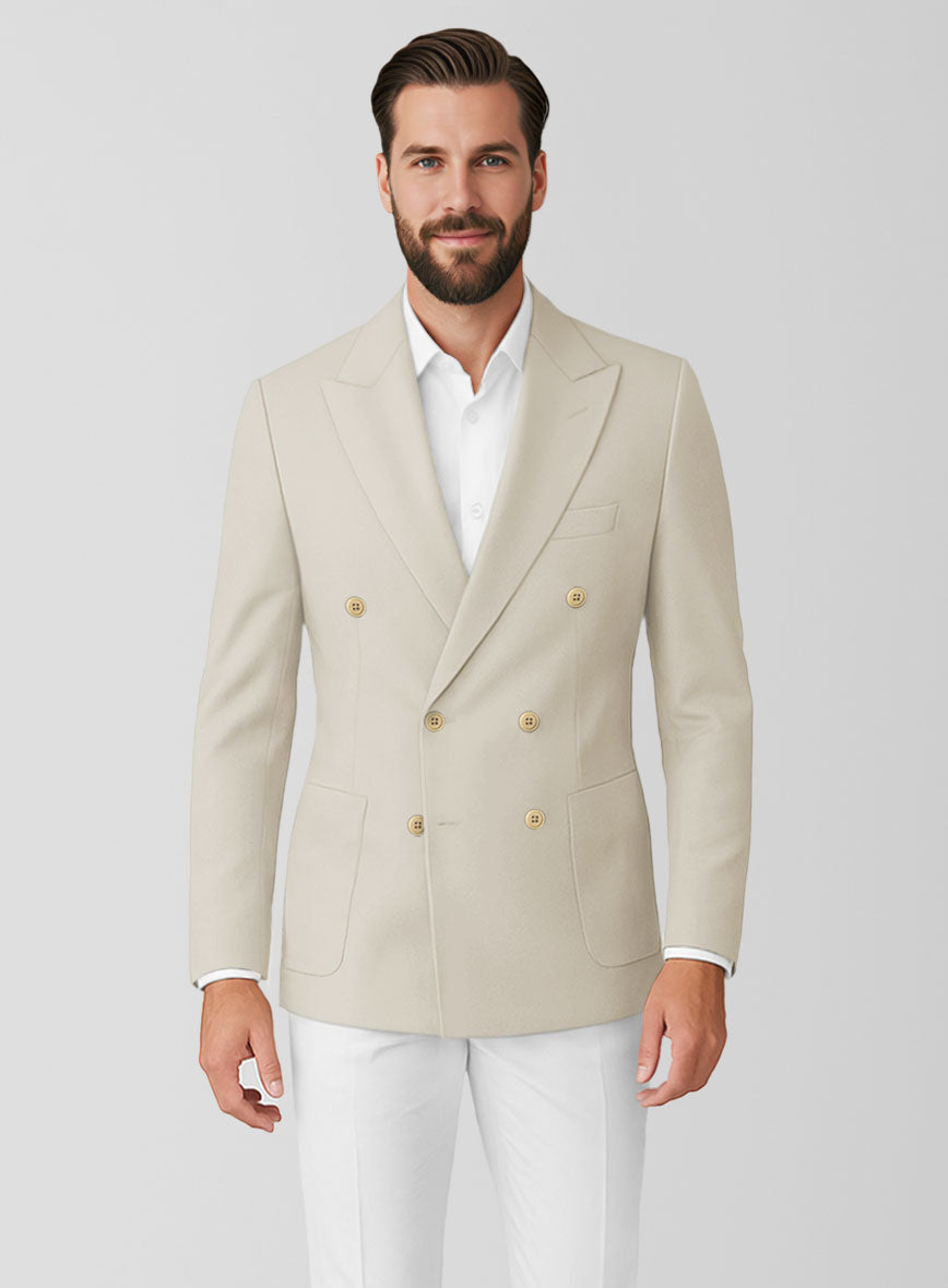 Army Khaki Stretch Chino Double Breasted Jacket