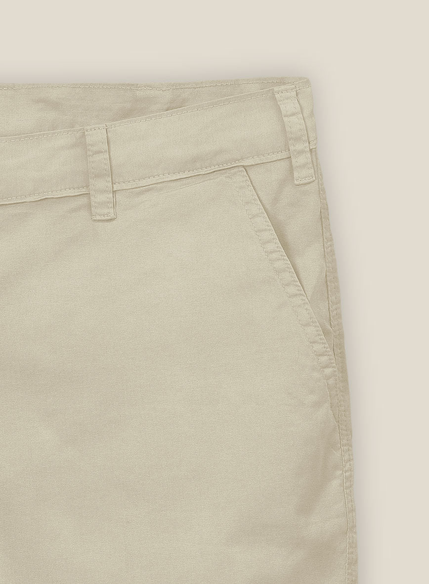 Army Khaki Stretch chino Shorts - StudioSuits