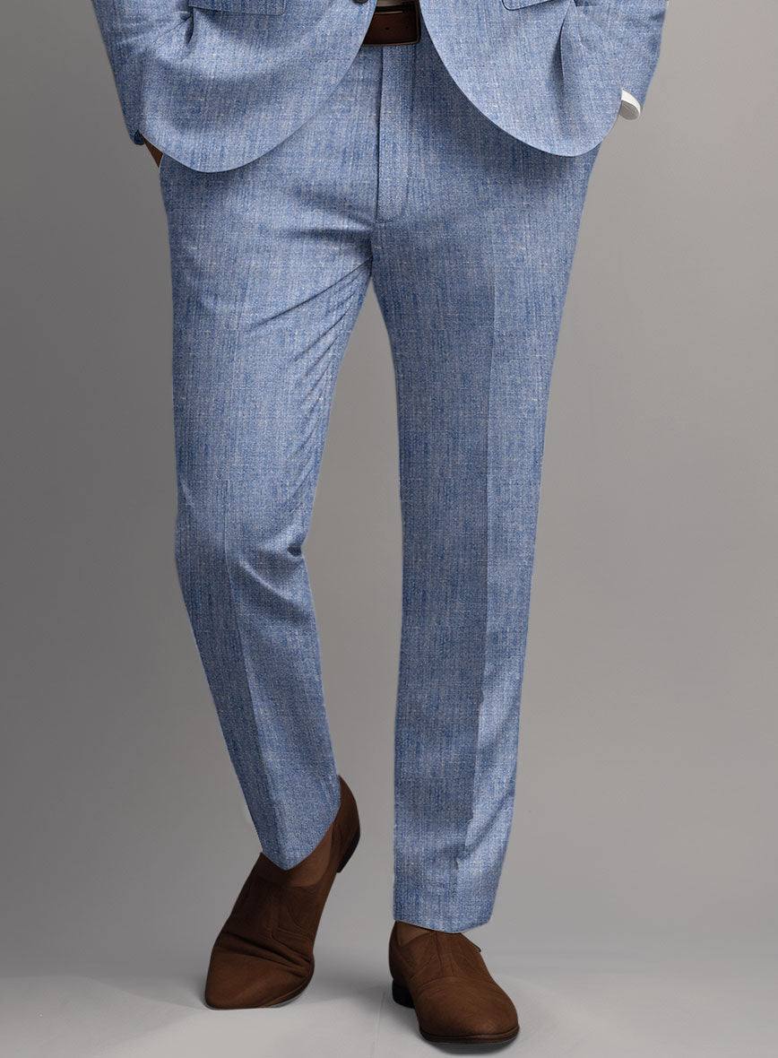 Italian Linen Artisanal Light Blue Suit - StudioSuits