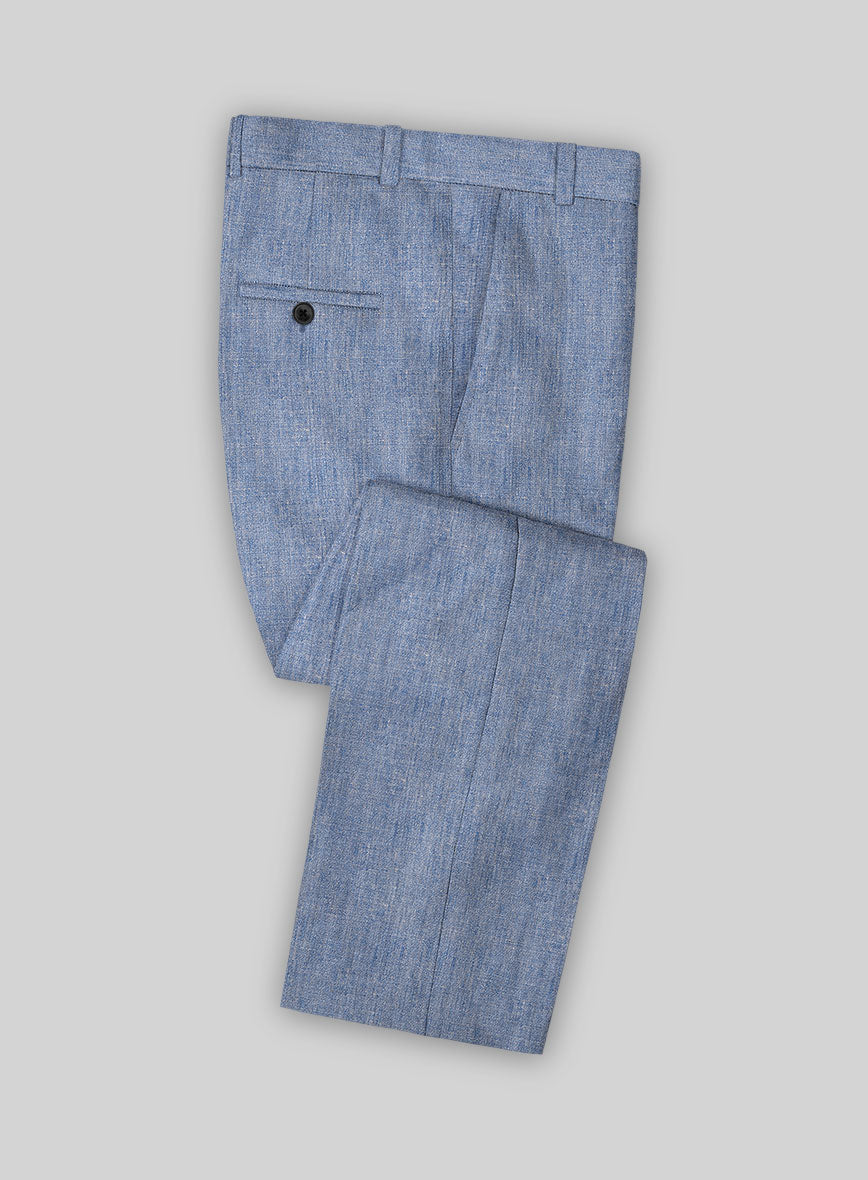 Italian Linen Artisanal Light Blue Suit - StudioSuits